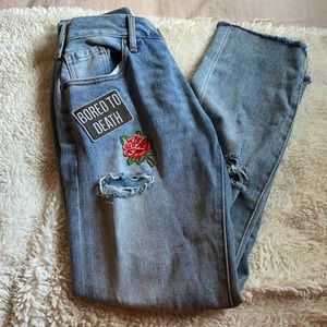 Pacsun Patchwork Girlfriend Jeans